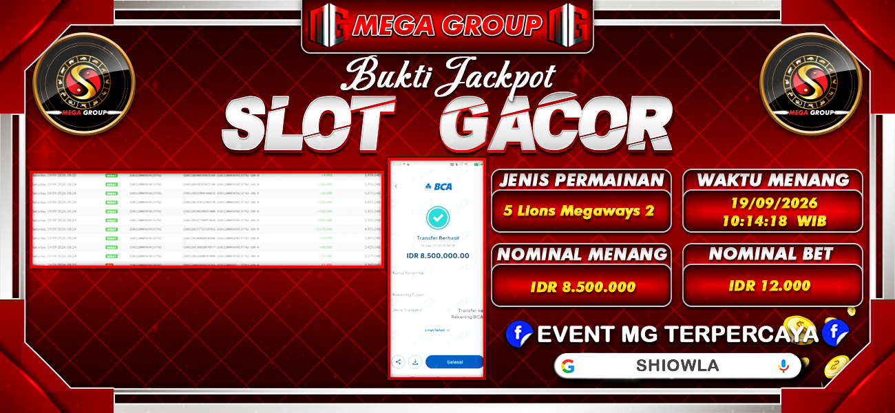 Bukti JP situs Shiowla hari Sabtu, 19 September 2026