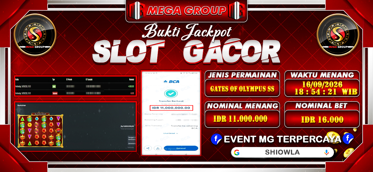 Bukti JP situs Shiowla hari Rabu, 16 September 2026
